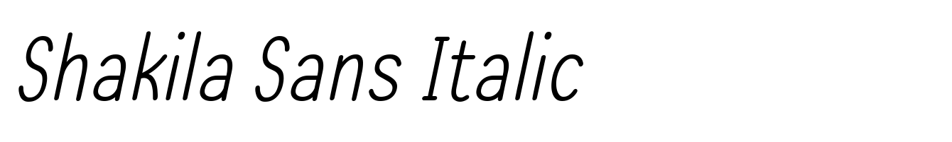 Shakila Sans Italic